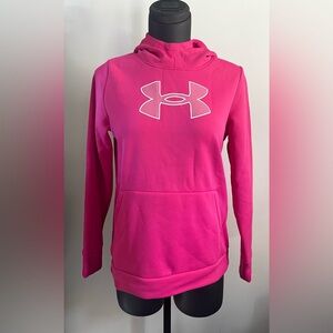 Under Armour Youth Girls XL Pink Hoodie Sparkle Logo Pullover Sweatshirt NWT